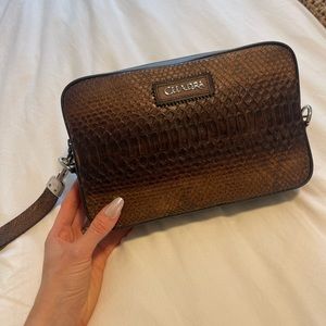 Cuadra - genuine python leather brown
document bag - handmade